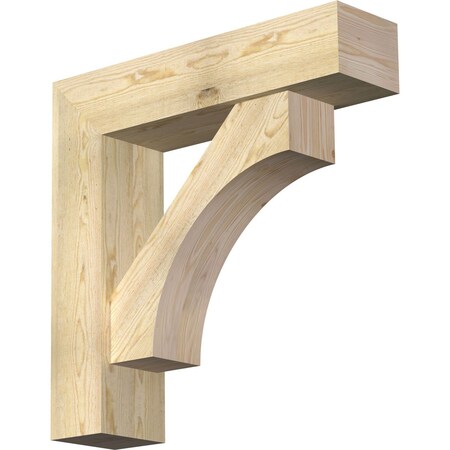 Westlake Block Rough Sawn Bracket w/ Offset Brace, Douglas Fir, 8"W x 32"D x 32"H